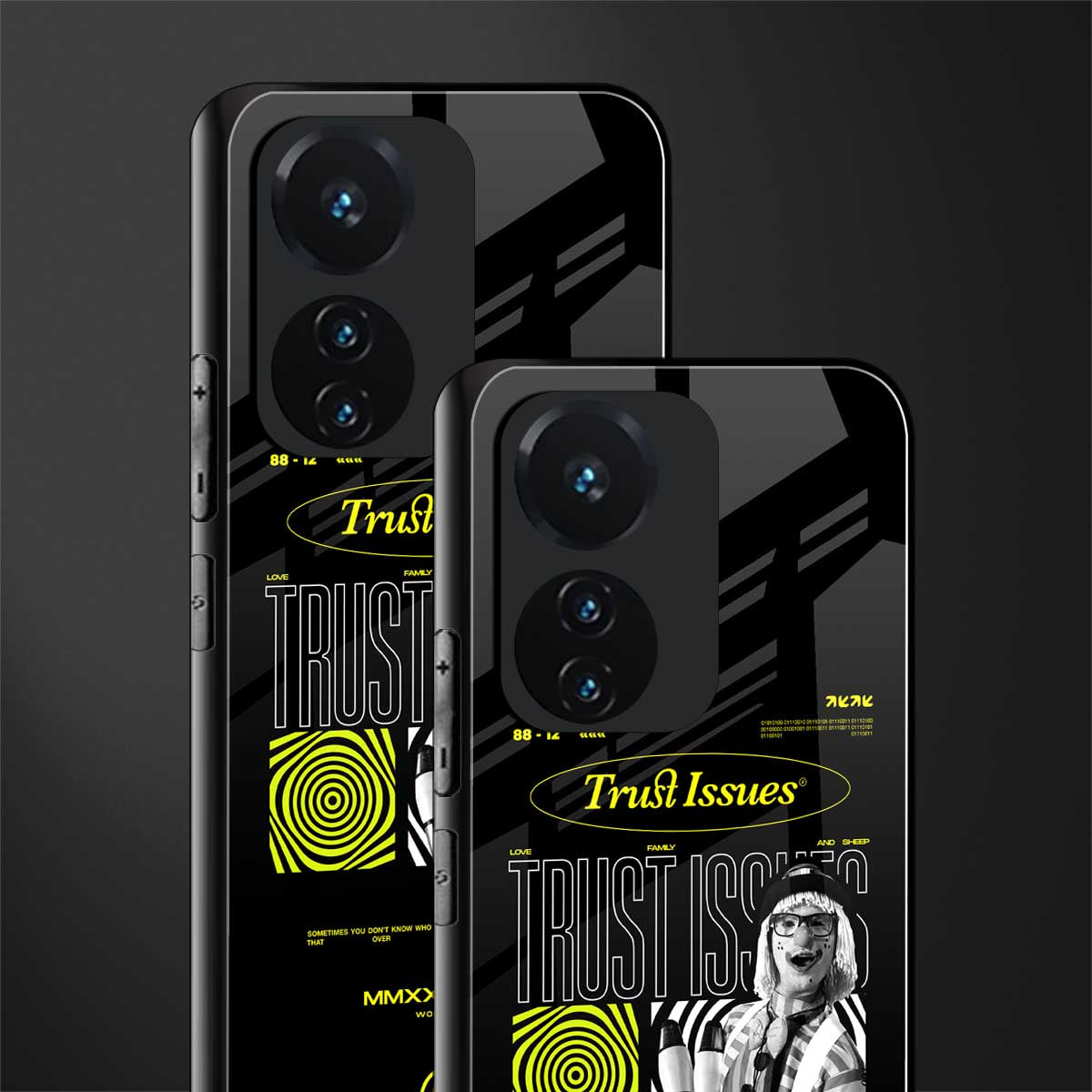 trust issues back phone cover | glass case for vivo t1 44w 4g