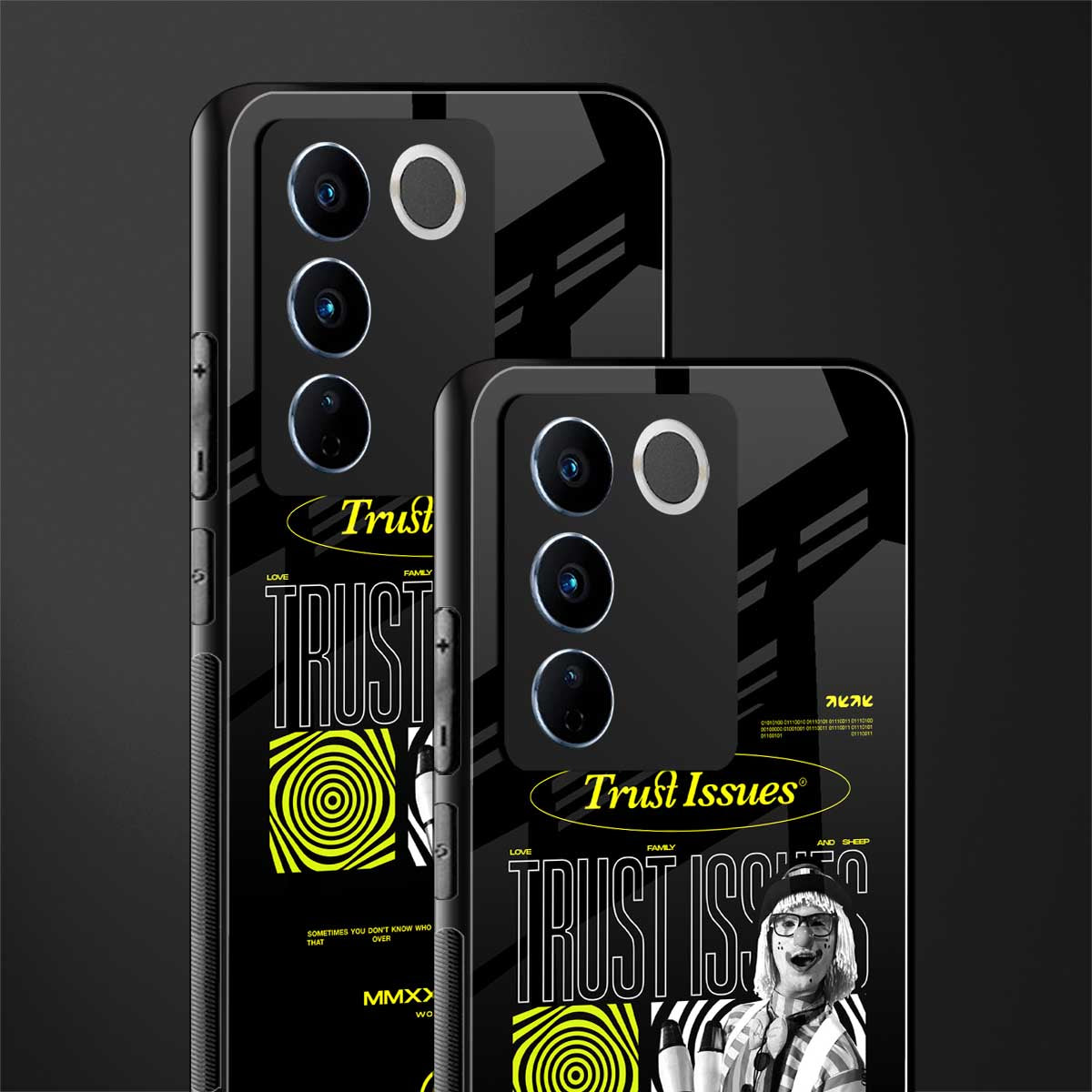 trust issues back phone cover | glass case for vivo v27 pro 5g