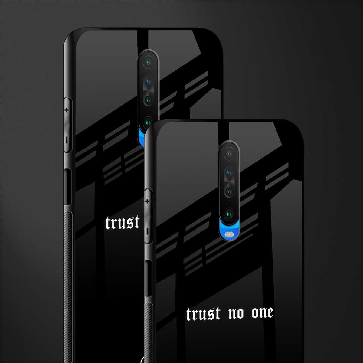 trust no one aesthetic quote glass case for poco x2 image-2