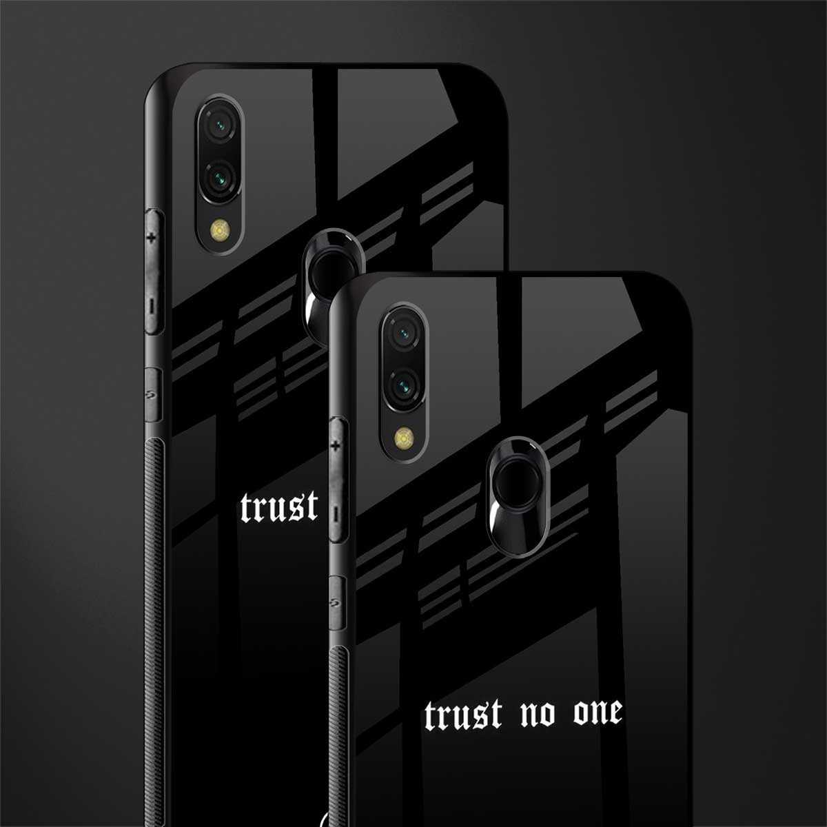 trust no one aesthetic quote glass case for redmi note 7 pro image-2