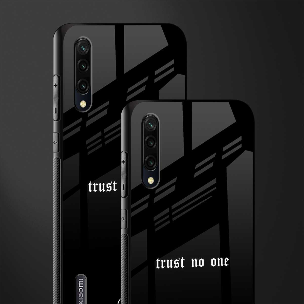 trust no one aesthetic quote glass case for mi a3 redmi a3 image-2