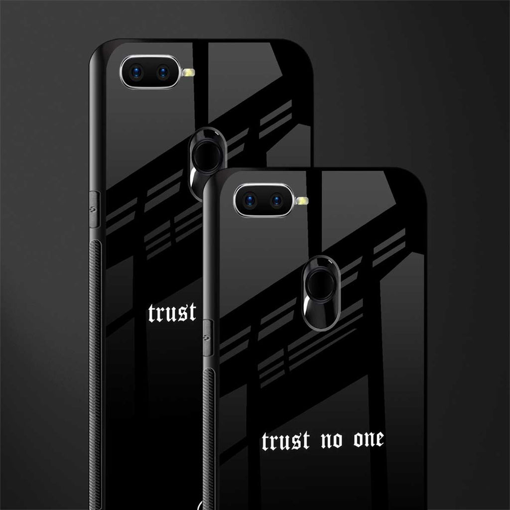 trust no one aesthetic quote glass case for oppo a12 image-2