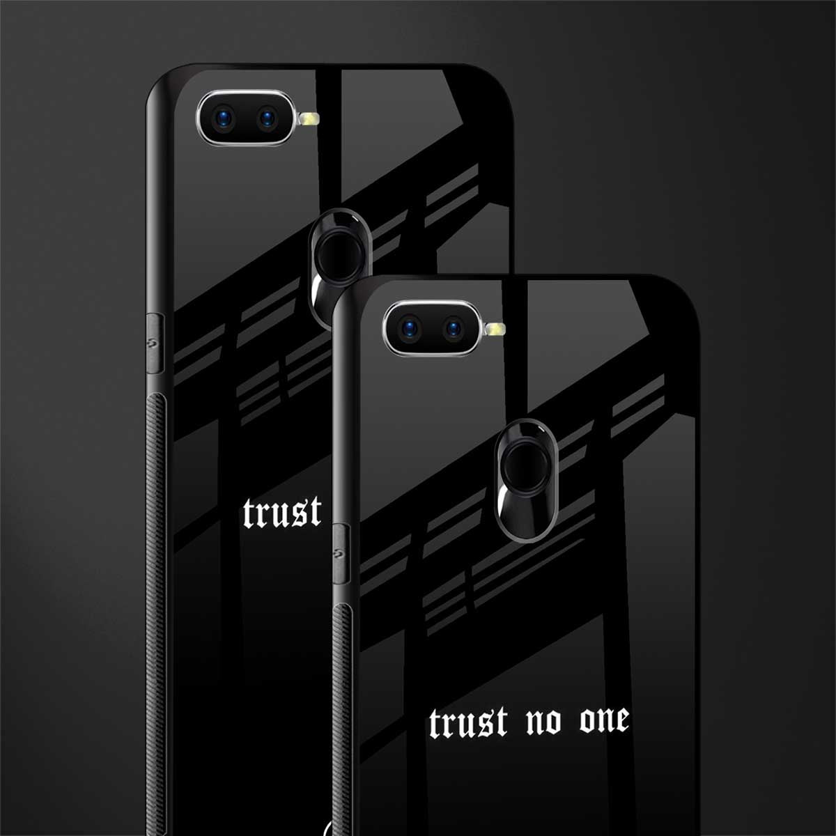 trust no one aesthetic quote glass case for oppo a12 image-2