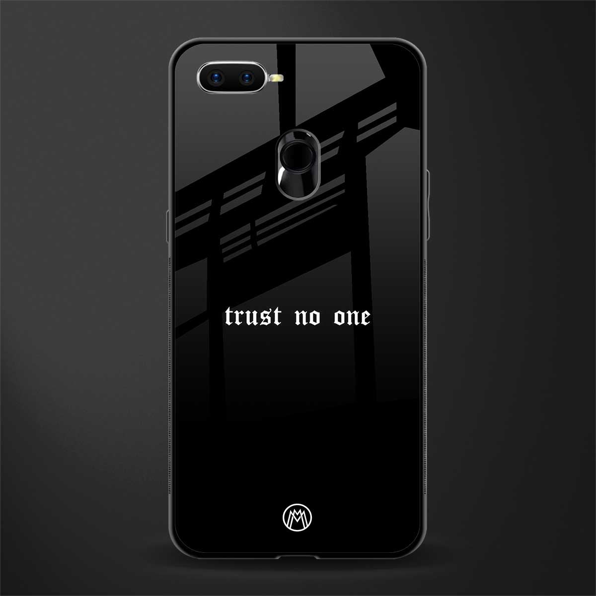 trust no one aesthetic quote glass case for oppo a12 image