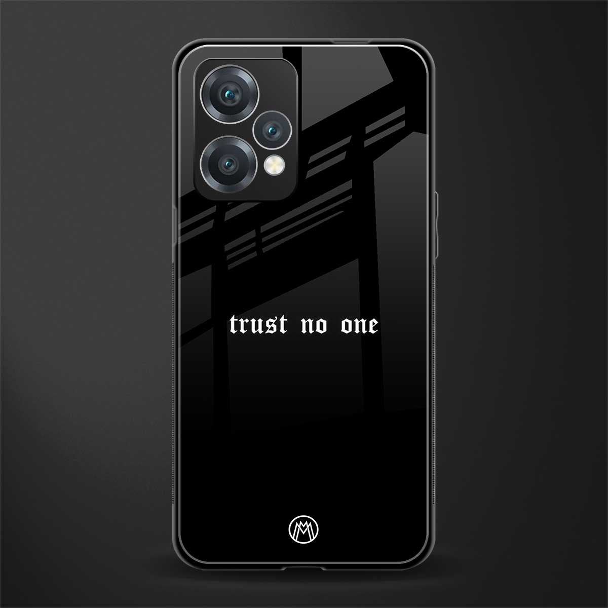 trust no one aesthetic quote back phone cover | glass case for realme 9 pro 5g