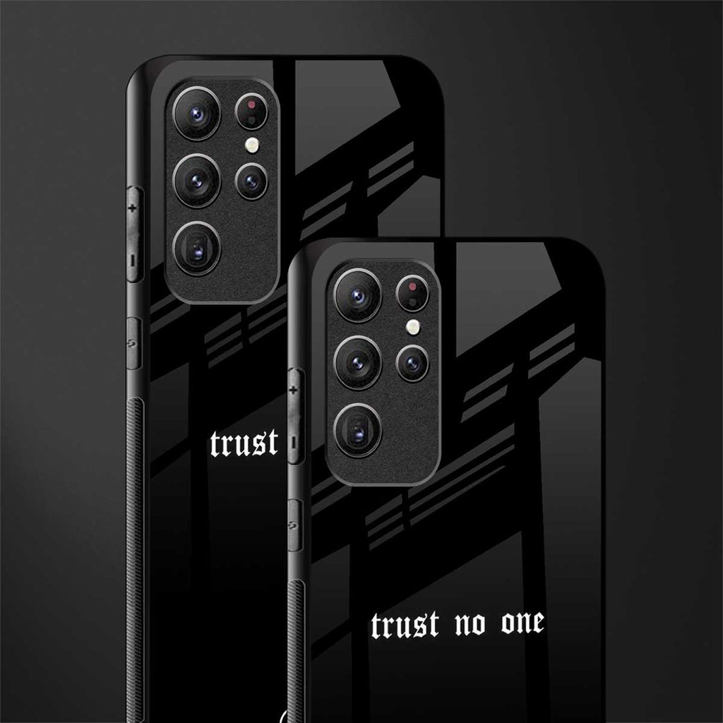 trust no one aesthetic quote glass case for samsung galaxy s22 ultra 5g image-2