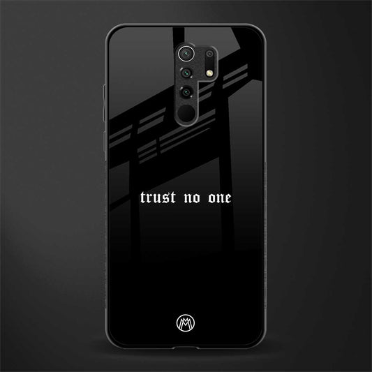 trust no one aesthetic quote glass case for poco m2 image