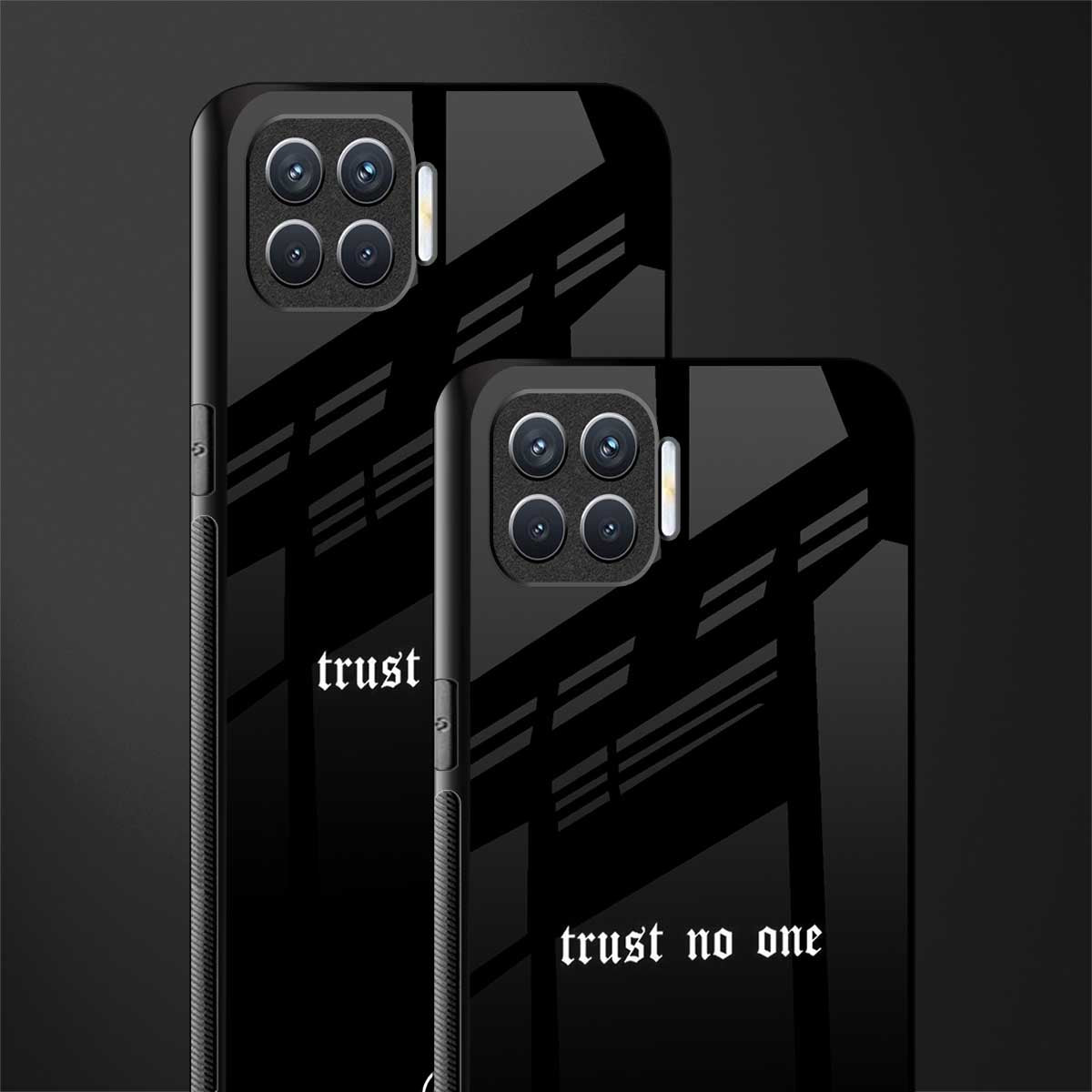 trust no one aesthetic quote glass case for oppo f17 pro image-2