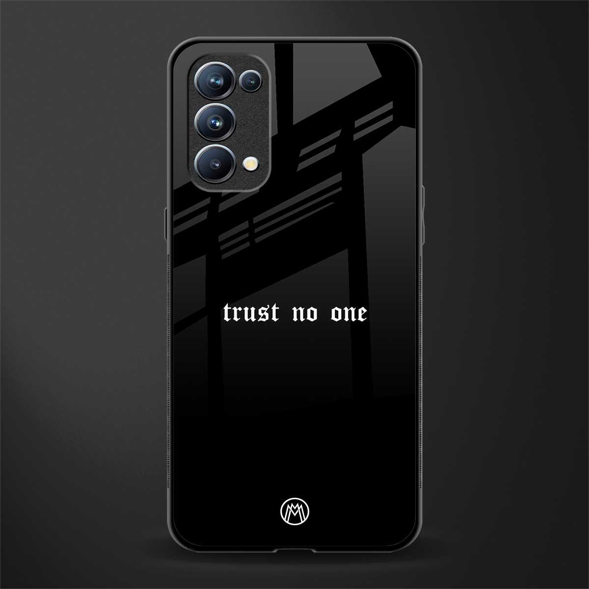 trust no one aesthetic quote glass case for oppo reno 5 pro image