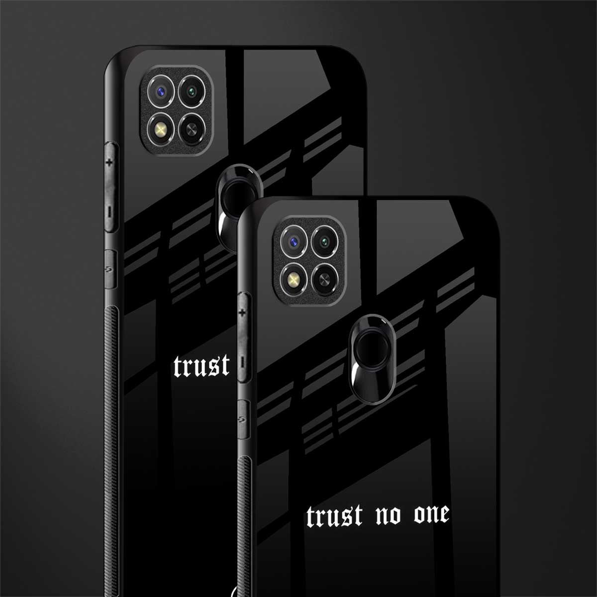 trust no one aesthetic quote glass case for poco c31 image-2