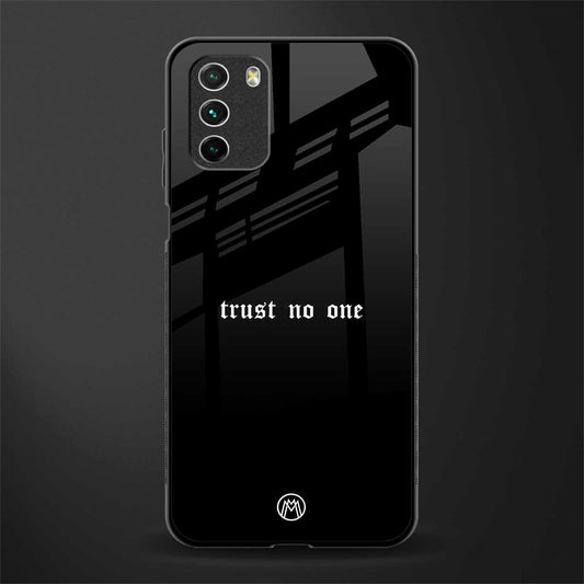 trust no one aesthetic quote glass case for poco m3 image