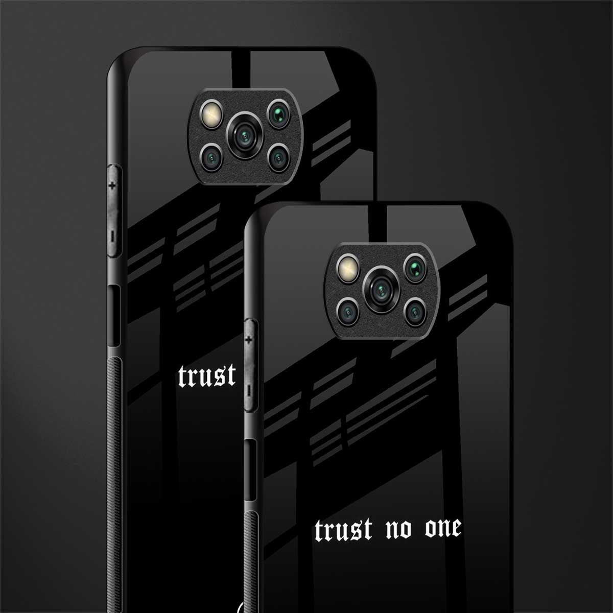 trust no one aesthetic quote glass case for poco x3 image-2