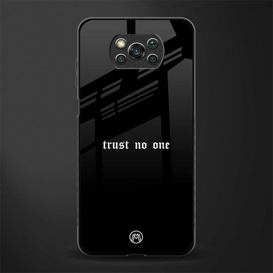 trust no one aesthetic quote glass case for poco x3 image