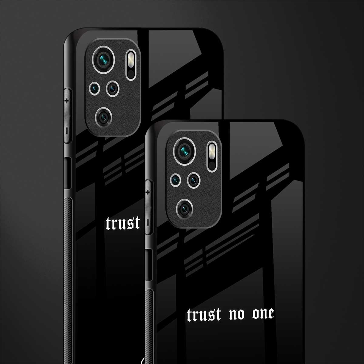 trust no one aesthetic quote glass case for redmi note 10s image-2