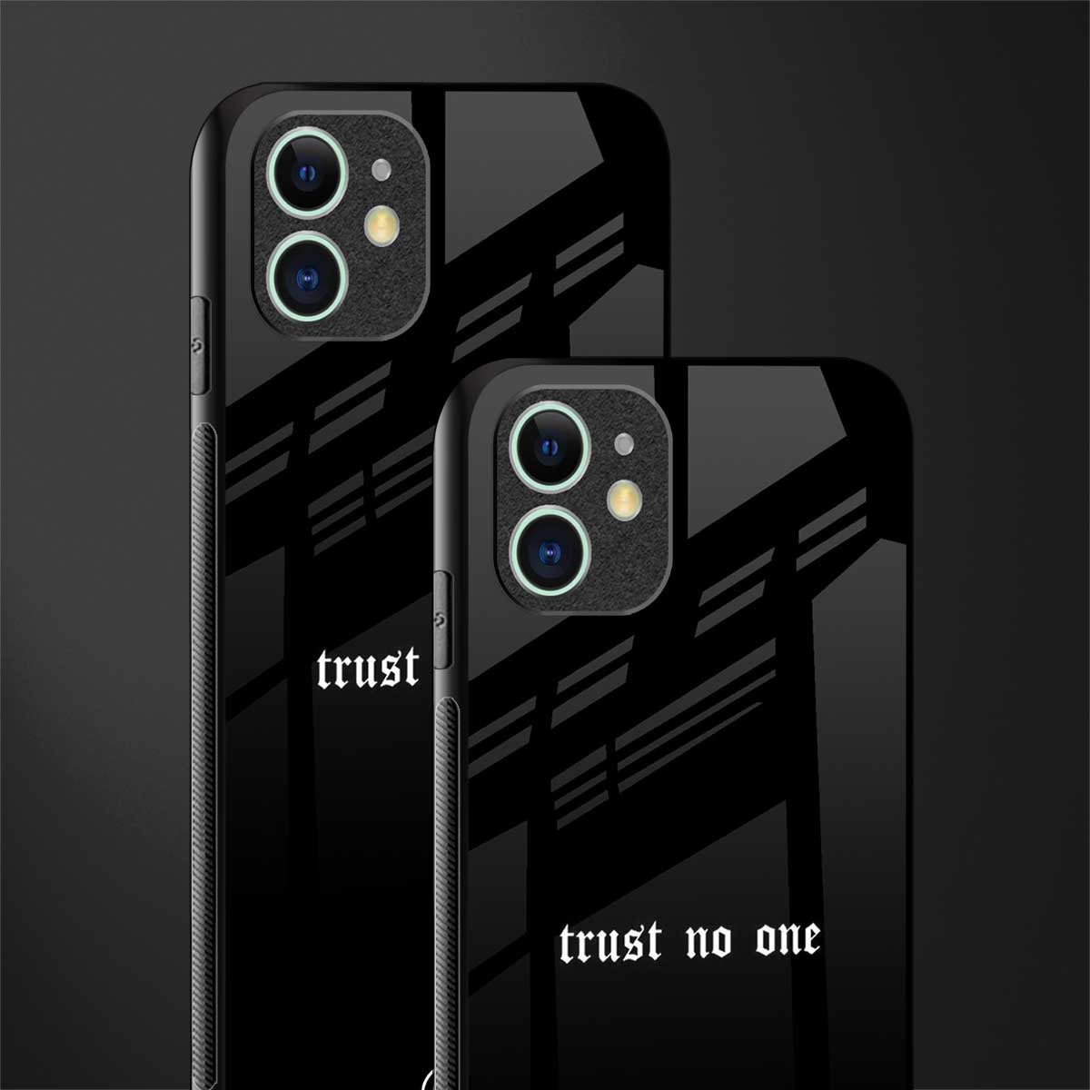trust no one aesthetic quote glass case for iphone 12 mini image-2
