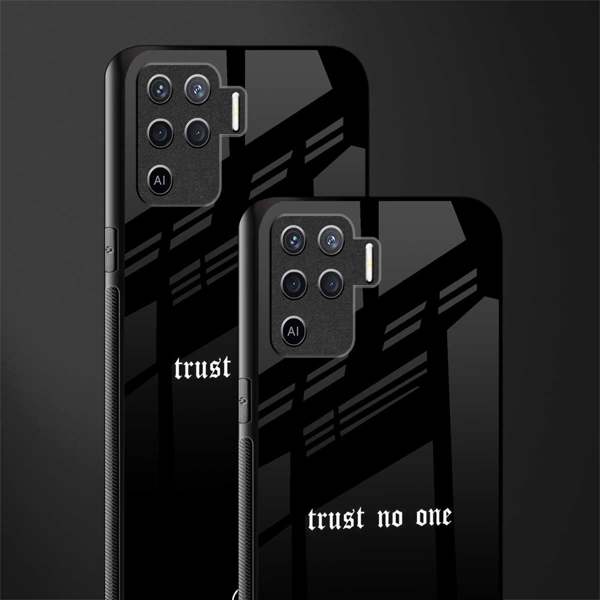trust no one aesthetic quote glass case for oppo f19 pro image-2
