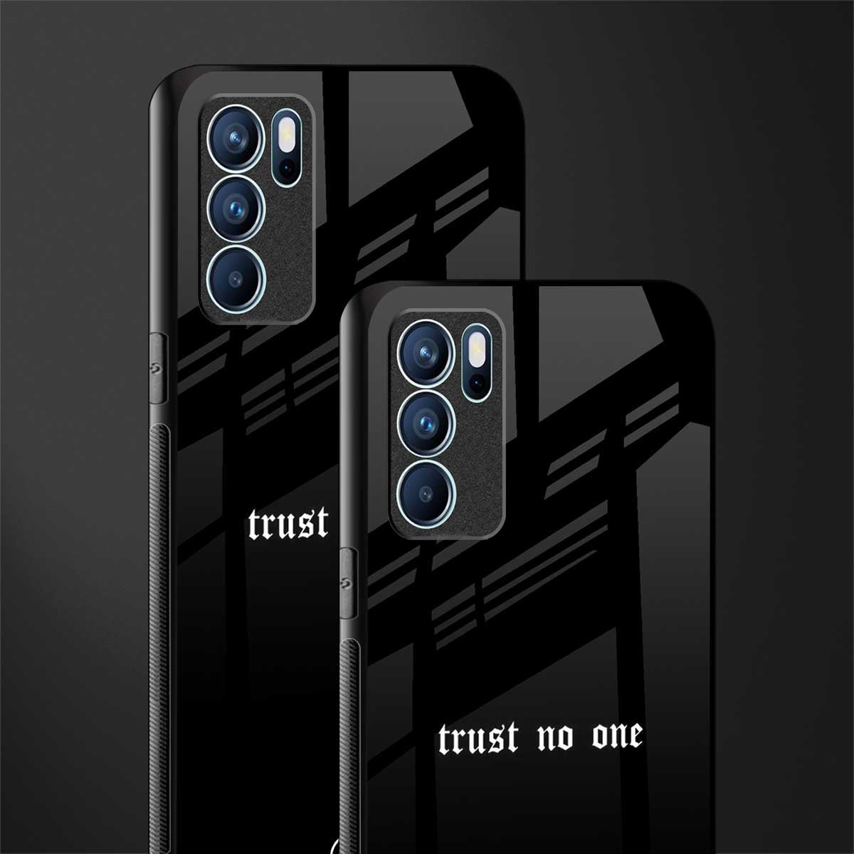 trust no one aesthetic quote glass case for oppo reno6 5g image-2
