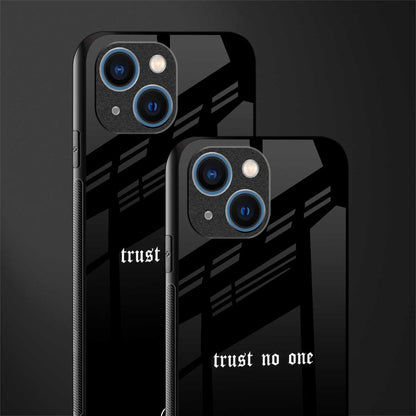 trust no one aesthetic quote glass case for iphone 13 mini image-2