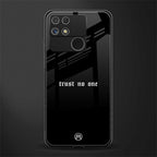 trust no one aesthetic quote back phone cover | glass case for realme narzo 50a