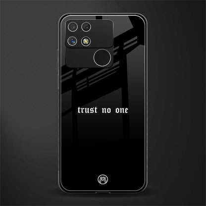 trust no one aesthetic quote back phone cover | glass case for realme narzo 50a