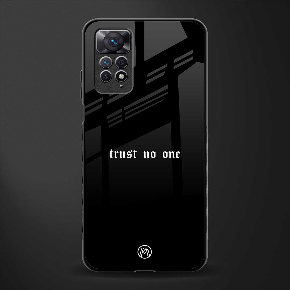 trust no one aesthetic quote back phone cover | glass case for redmi note 11 pro plus 4g/5g