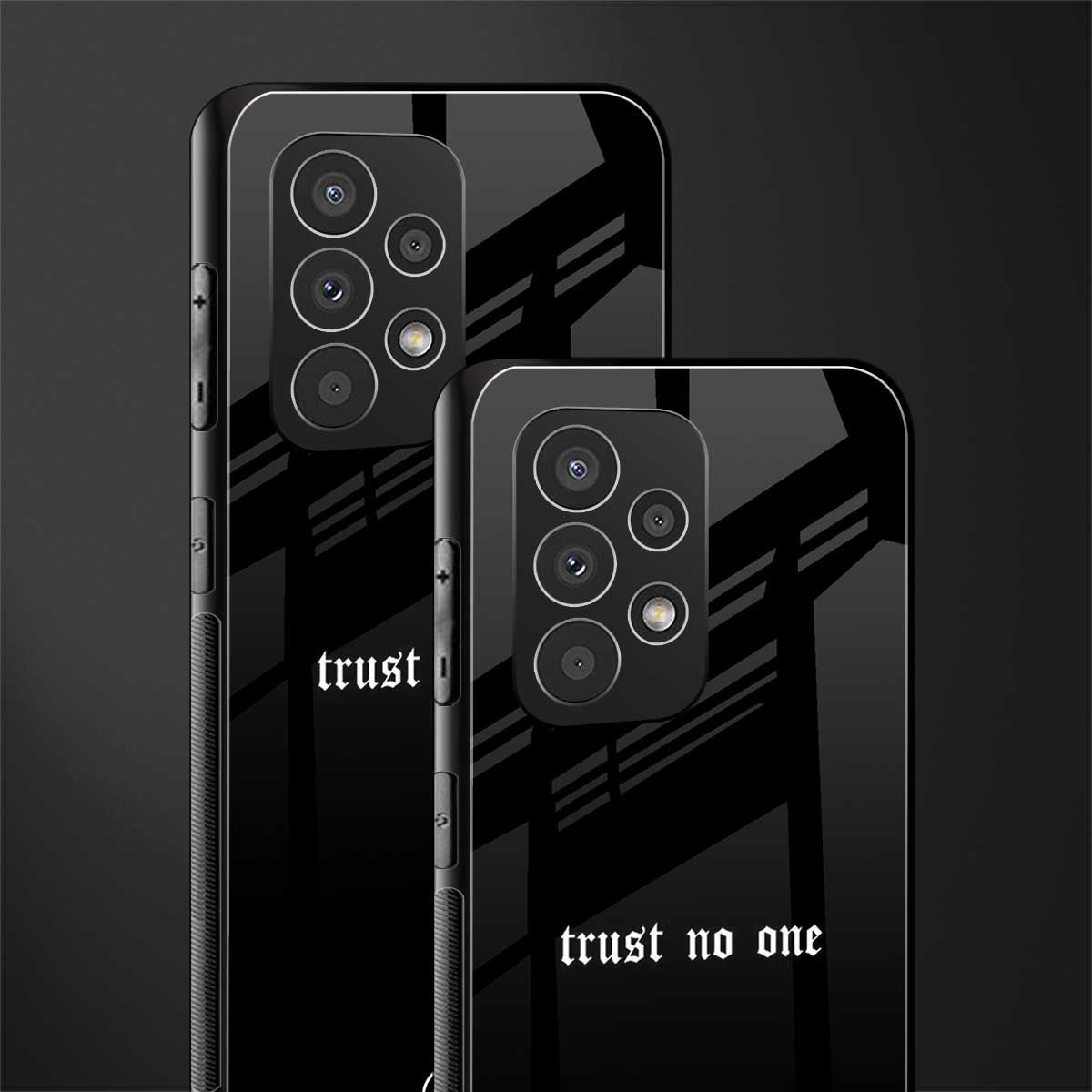 trust no one aesthetic quote back phone cover | glass case for samsung galaxy a53 5g