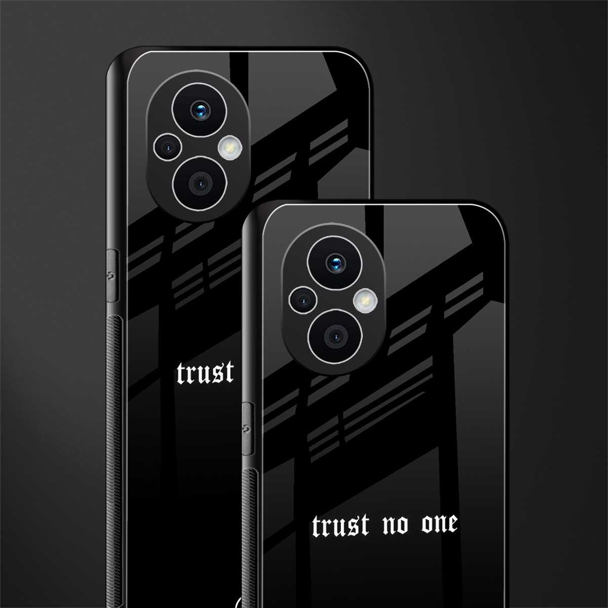trust no one aesthetic quote back phone cover | glass case for oppo f21 pro 5g