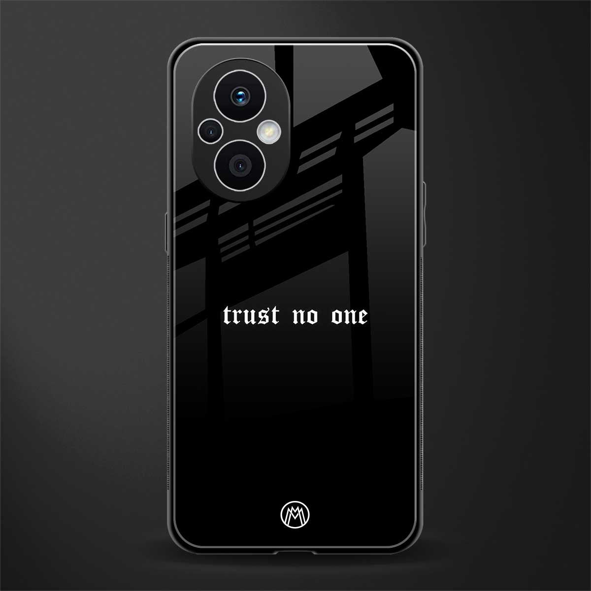 trust no one aesthetic quote back phone cover | glass case for oppo f21 pro 5g