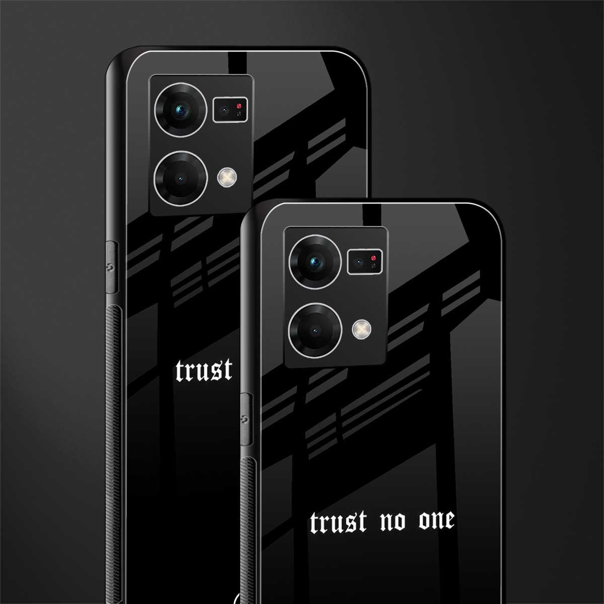 trust no one aesthetic quote back phone cover | glass case for oppo f21 pro 4g