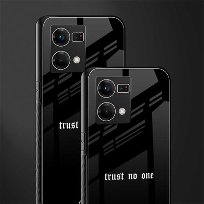 trust no one aesthetic quote back phone cover | glass case for oppo f21 pro 4g