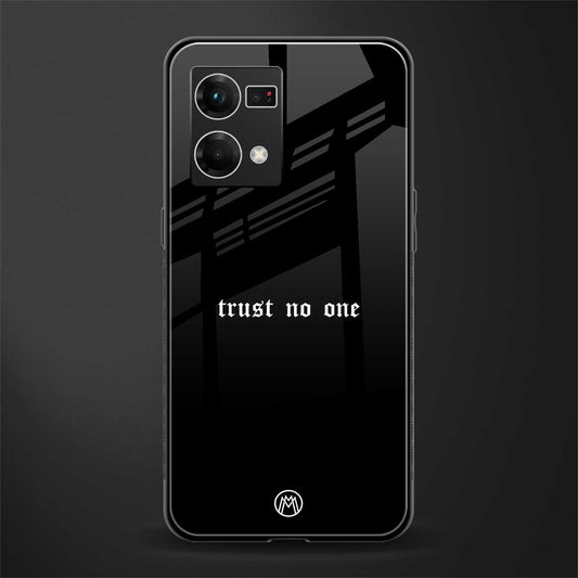 trust no one aesthetic quote back phone cover | glass case for oppo f21 pro 4g