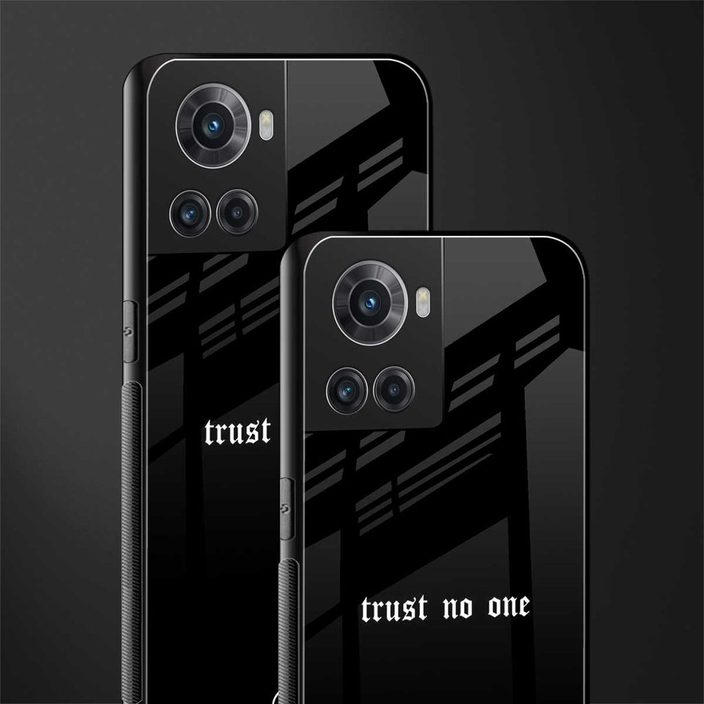 trust no one aesthetic quote back phone cover | glass case for oneplus 10r 5g