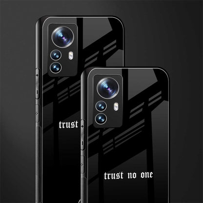 trust no one aesthetic quote back phone cover | glass case for xiaomi 12 pro