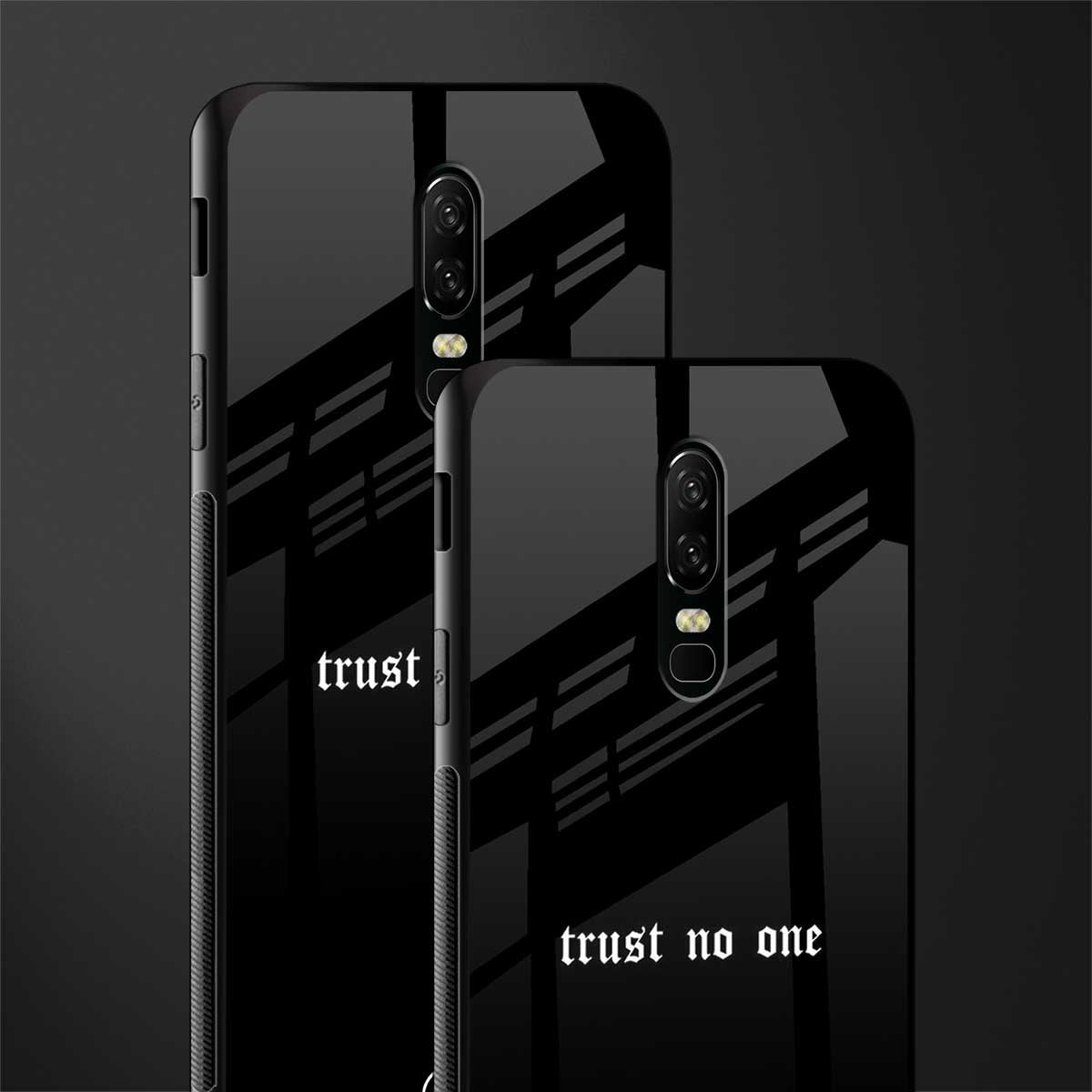 trust no one aesthetic quote glass case for oneplus 6 image-2