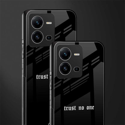 trust no one aesthetic quote back phone cover | glass case for vivo v25-5g