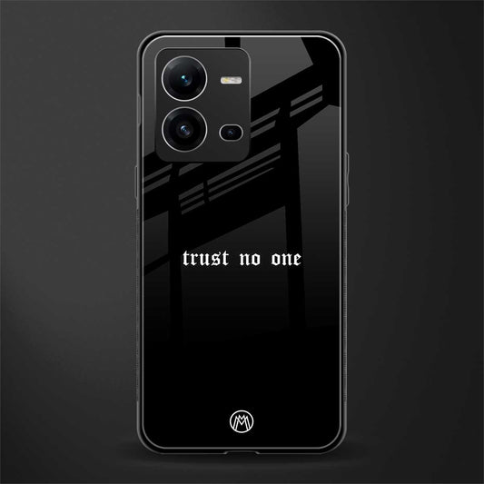trust no one aesthetic quote back phone cover | glass case for vivo v25-5g