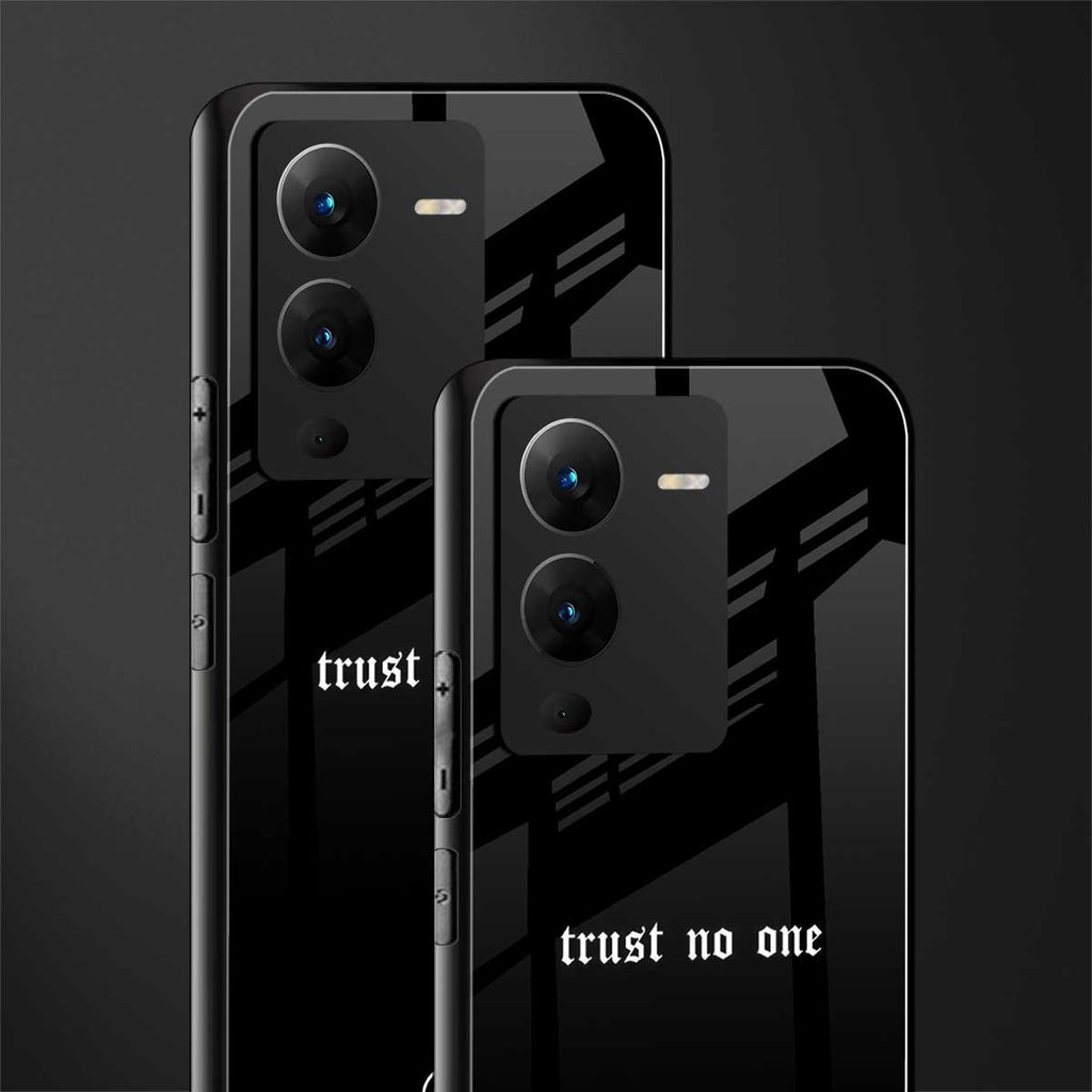 trust no one aesthetic quote back phone cover | glass case for vivo v25 pro 5g
