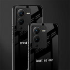 trust no one aesthetic quote back phone cover | glass case for vivo v25 pro 5g