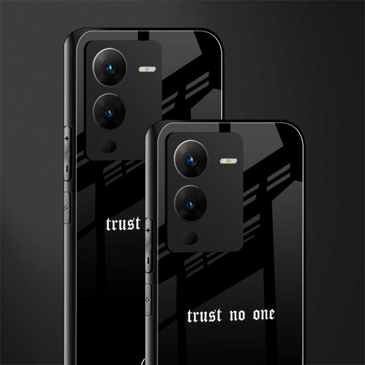 trust no one aesthetic quote back phone cover | glass case for vivo v25 pro 5g