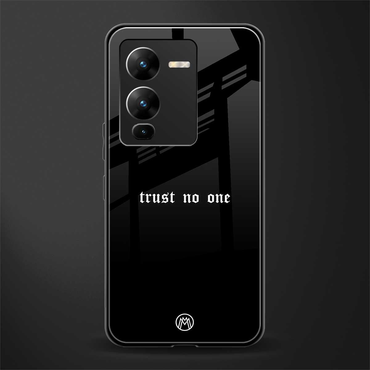 trust no one aesthetic quote back phone cover | glass case for vivo v25 pro 5g