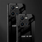 trust no one aesthetic quote back phone cover | glass case for vivo y35 4g