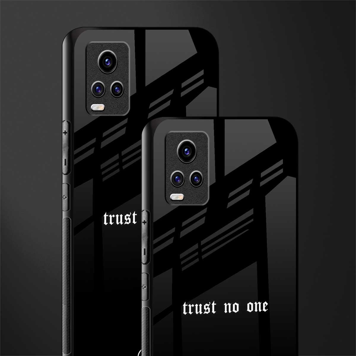 trust no one aesthetic quote back phone cover | glass case for vivo v21e 4g