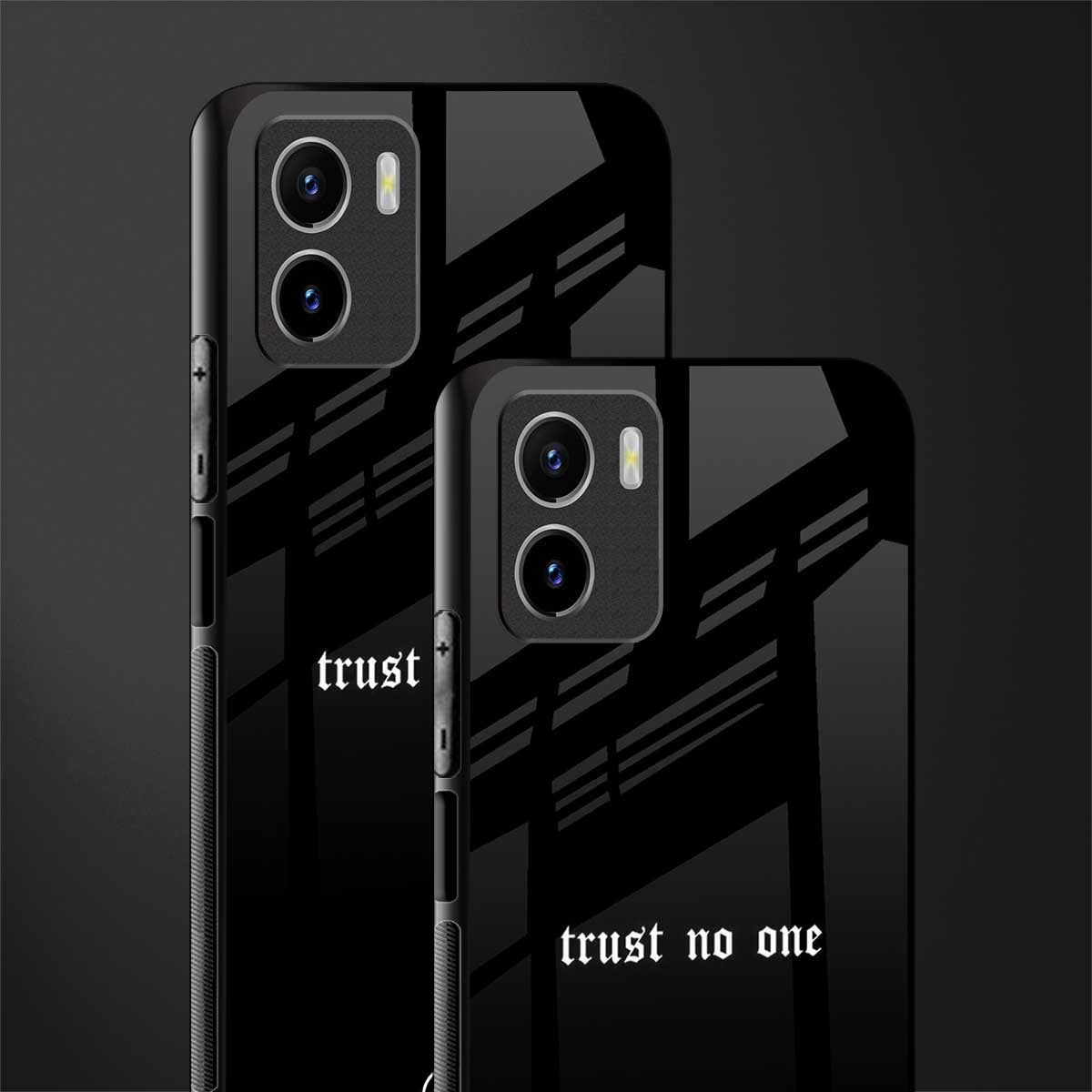 trust no one aesthetic quote back phone cover | glass case for vivo y72