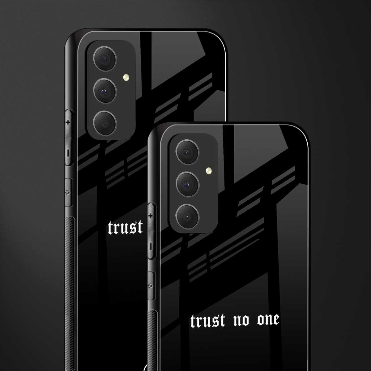 trust no one aesthetic quote back phone cover | glass case for samsung galaxy a54 5g