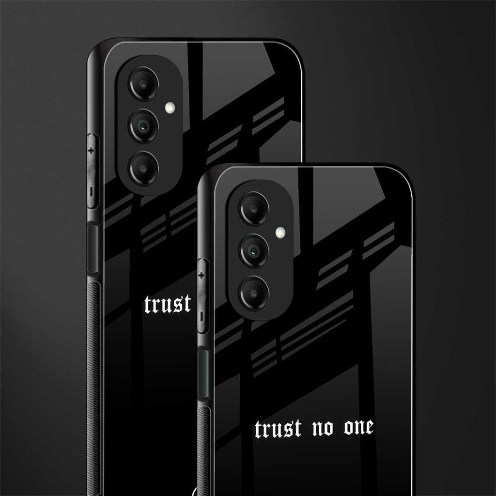 trust no one aesthetic quote back phone cover | glass case for samsung galaxy a14 5g