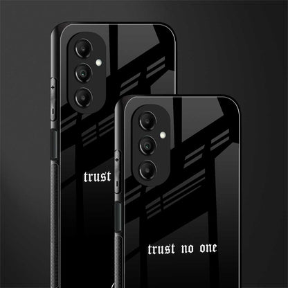 trust no one aesthetic quote back phone cover | glass case for samsung galaxy a14 5g