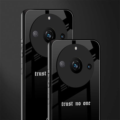 trust no one aesthetic quote back phone cover | glass case for realme 11 pro 5g