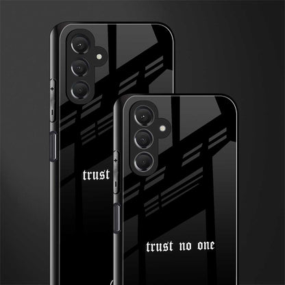 trust no one aesthetic quote back phone cover | glass case for samsun galaxy a24 4g