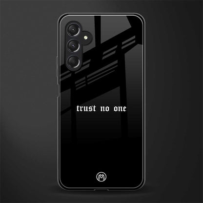 trust no one aesthetic quote back phone cover | glass case for samsun galaxy a24 4g