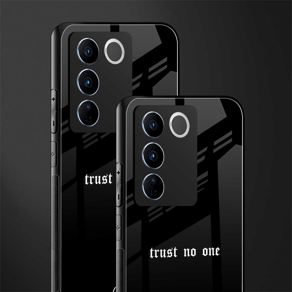 trust no one aesthetic quote back phone cover | glass case for vivo v27 pro 5g
